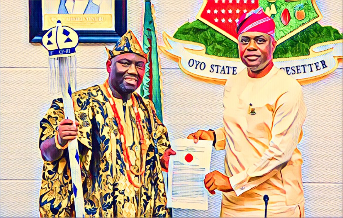 New Alaafin Presented with Staff of Office by Makinde New Alaafin Presented with Staff of Office by Makinde